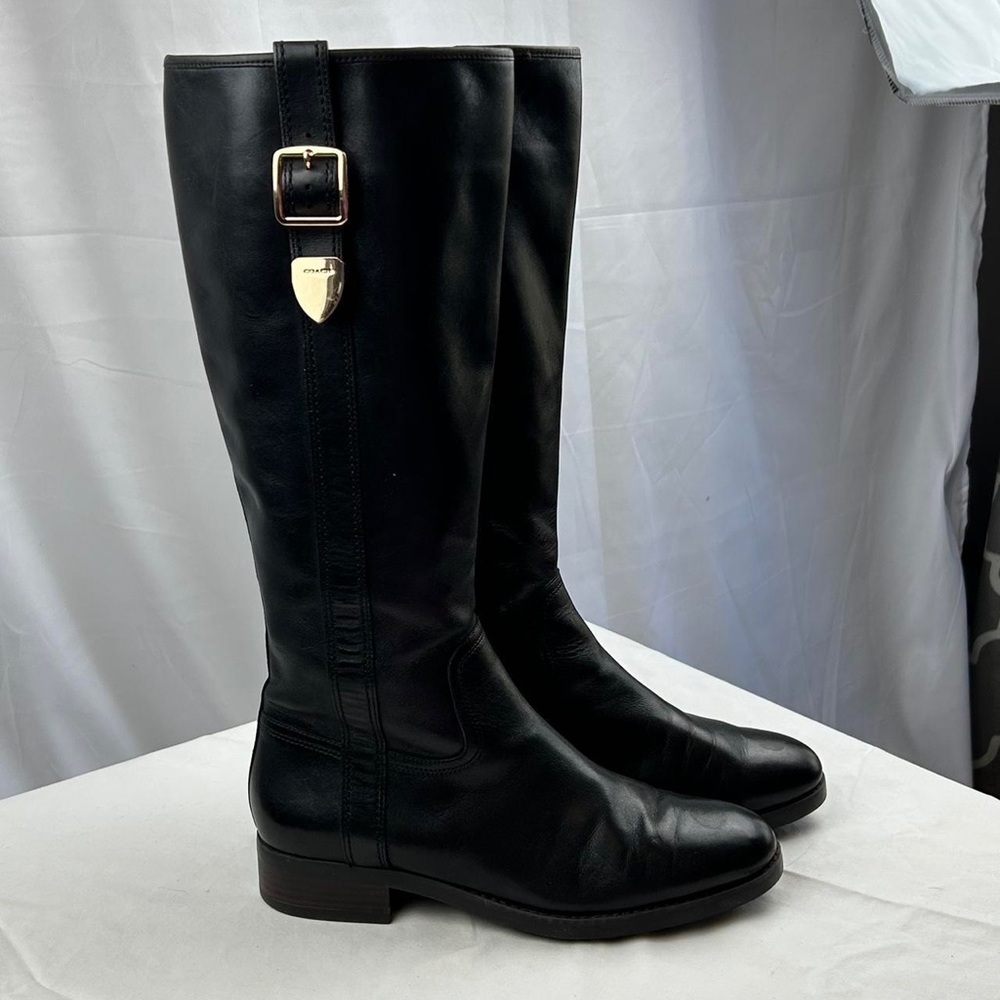 Coach Leather Knee-High Black Boots
